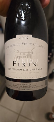 Bourgogne Fixin Domaine Vieux Collège Les Champs des Charmes 2017
