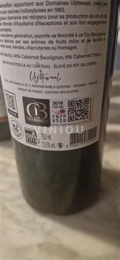 Burdeos Blaye-Côtes de Burdeos Cru Bourgeois Chatemerle 2018