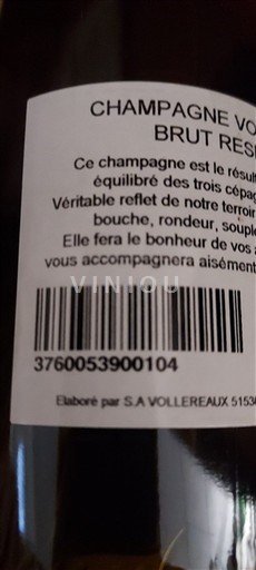 Champagne Vollereaux Brut Réserve Senza annata