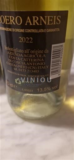 Piemonte Roero Arneis Azienda Agricola Costa Catterina 2022