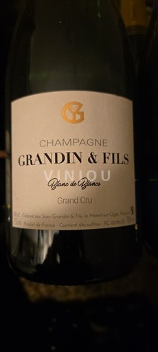 Champaña Champán Grand Cru Grandin & Fils Blanc de Blancs Sin añada