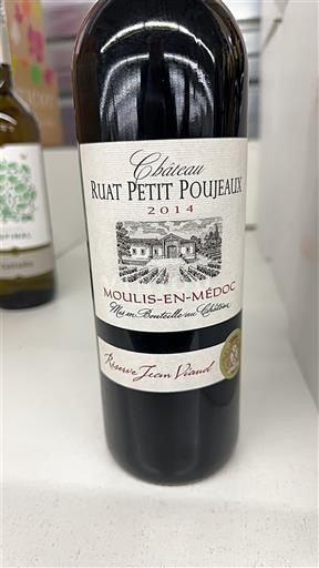 Bordeaux Moulis-en-Médoc Château Ruat Petit Poujeaux Réserve Jean Vernat 2014
