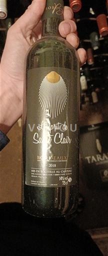 Burdeos Bordeaux Saint Clair L'esprit de Saint Clair 2018