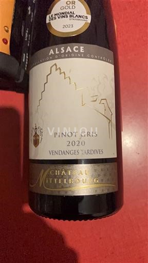 Elzas Vendanges Tardives Château Nittebroug 2020