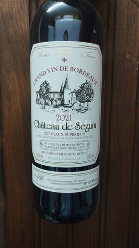 Bordeaux Bordeaux Supérieur Château Seguin 2021
