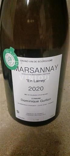 Burgundi Marsannay Domaine Dominique Guillon En Larrey 2020