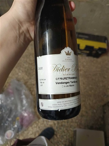 Alsace Vendanges Tardives Didier Bienaimé Marie 2022