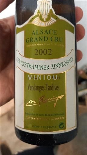 Alsace Grand Cru Eric Rominger Gewurztraminer Zinnkoepflé 2002