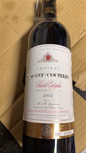 Burdeos Saint-Estèphe Château Cossieu-Coutelin 2002