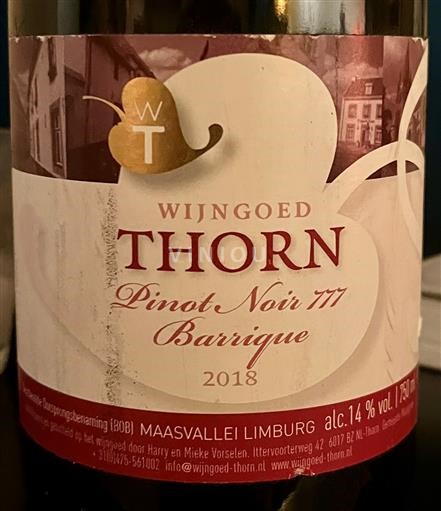 Limburgo Limburg Wijngoed Thorn Pinot Noir Barrique 2018