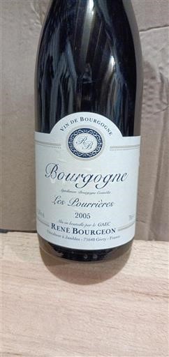 Wijnen Rouge sec Les Pourrières René Bourgeon 2005 Frankrijk Bourgondië Bourgogne AOC