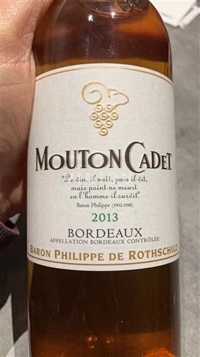 Bordeaux Baron Philippe de Rothschild Mouton Cadet 2013