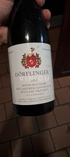 Baden Dörflinger Müllheimer Sonnenhalde Spätlese Trocken 2015