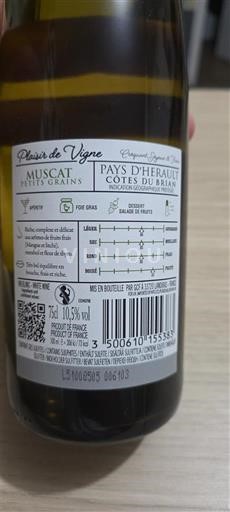 Langvedok Ni doloceno Plaisir de Vigne Muscat Petits Grains 2025