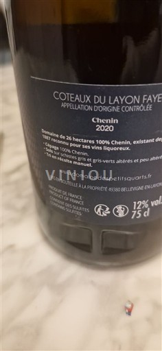 Valle del Loira No especificado Domaine S Petits Quarts Chenin 2020