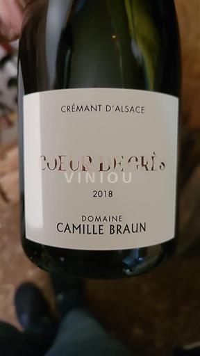 Peneča vina Blanc brut Cœur de Grès Camille Braun 2018 Francija Alzacija Crémant d'Alsace AOC