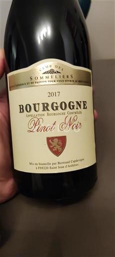Burgundi Bourgogne Club des Sommeliers Pinot Noir 2017