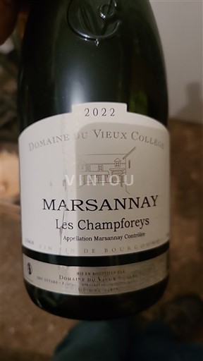 Burgundi Marsannay Domaine Vieux Collège Les Champforeys 2022
