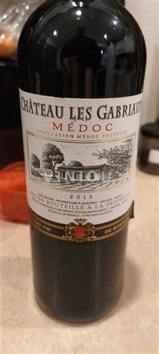 Bordeaux Médoc Château Les Gabriaux 2015