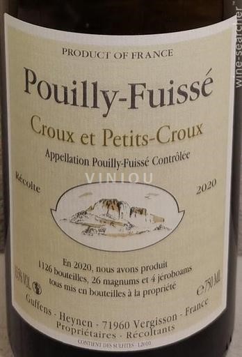 Bourgogne Pouilly-fuissé Premier Cru Guffens Heynen Croux et Petits-Croux 2020