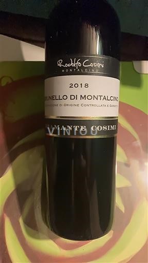 Toscana Brunello di Montalcino. Rodolfo Cosimi Diamante Cosimi 2018