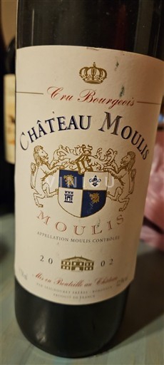 Vini Rouge sec Château Moulis 2002 Francia Bordeaux Moulis-en-Médoc AOC