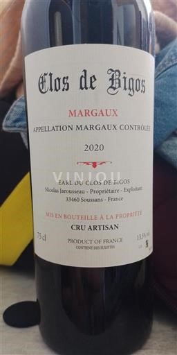 Bordeaux Margaux Clos de Bigos 2020