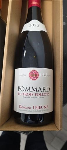 Vini Rouge sec Les Trois Follots Domaine Lejeune 2022 Francia Borgogna Pommard AOC