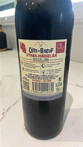 Languedoc-Roussillon Pays d'Oc Côte de Boeuf Syrah Marselan 2022