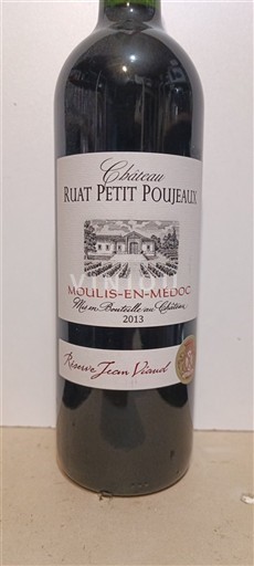 Bordeaux Moulis-en-Médoc Château Ruat Petit Poujeaux Réserve Jean Vianet 2013