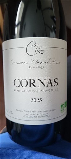 Viinit Rouge sec Domaine Chomel Rémi 2023 Ranska Rhônen laakso Cornas AOC