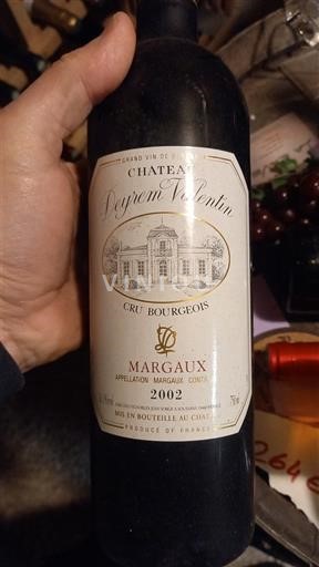 Vina Rouge sec Château Yrem Valentin 2002 Francija Bordeaux Margaux AOC