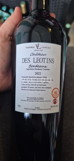 Burdeos Bordeaux Château S Léotins 2022