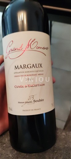 Vina Rouge sec Cuvée d'Exception Maison Johans Boubée 2022 Francija Bordeaux Margaux AOC