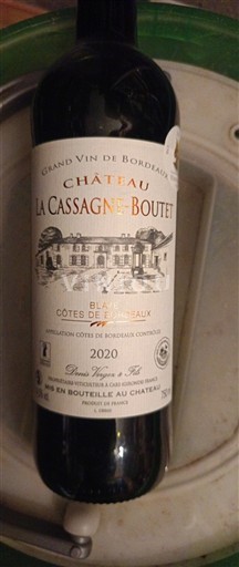 Bordeaux Côtes de Bordeaux Château La Cassagne Boutet 2020