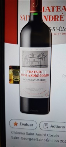 Bordéus Saint-Georges-Saint-Émilion Château Saint-André Corbin 2022