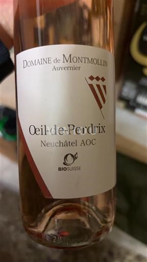 Neuchâtel Neuchâtel AOC Domaine Montmollin Œil-de-Perdrix Non Millésimé