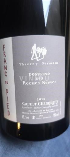 Loiren laakso Saumur-champigny Domaine Des Roches Neuves - Thierry Germain Franc de Pied 2015