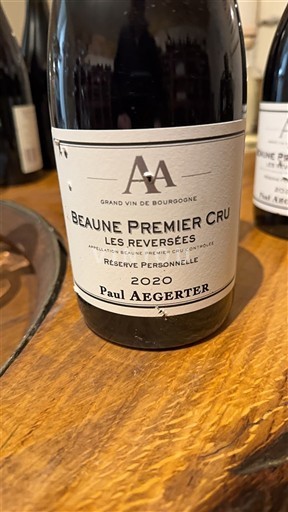 Burgundi Beaune Premier Cru Paul Aegerter Les Reversées Réserve Personnelle 2020