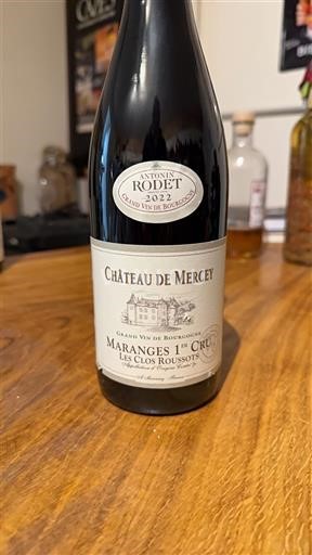 Borgonha Côte-de-Beaune Premier Cru Château Mercey Les Clos Roussots 2022