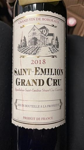 Bordeaux Saint-Émilion Grand Cru Artevino.sas 2018
