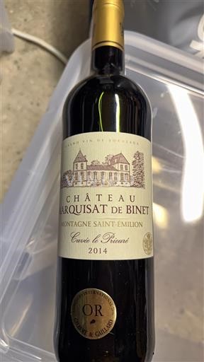 Burdeos Montagne-Saint-Émilion Château Marquisat de Binet le Prieuré 2014