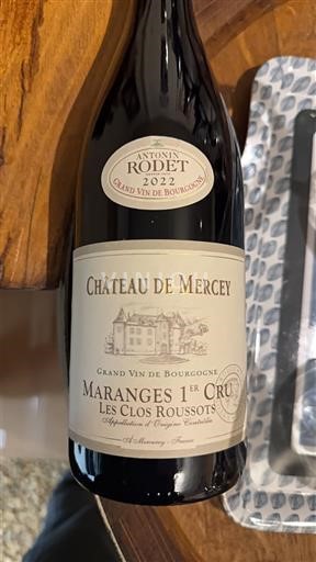 Burgundi Maranges Premier Cru Château Mercey Les Clos Roussots 2022