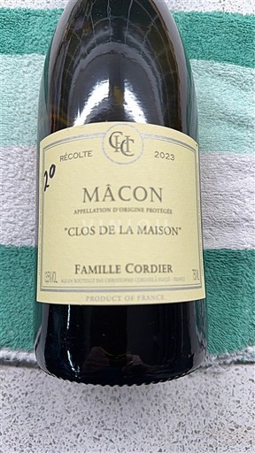 Burgundi Mâcon ja Mâcon-kylät Famille Cordier Clos de la Maison 2023