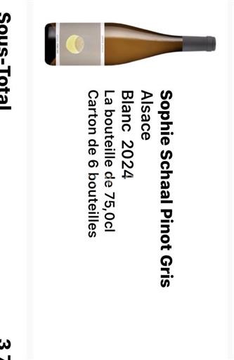 Vini Blanc sec Pinot Gris Sophie Schaal 2024 Francia Alsazia Non specificato AOC