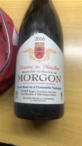 Beaujolais Morgon Domaine S Marcellins Réservée à l’Assemblée Nationale 2016
