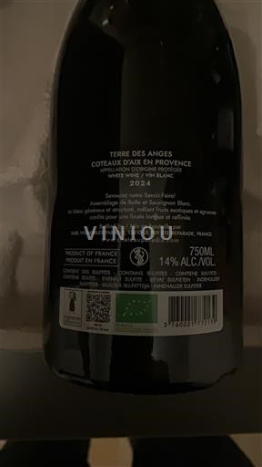 Provansa Coteaux d'Aix-en-Provence Château Paradis Terre des Anges 2024