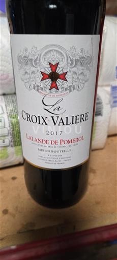 Viinit Rouge sec La Croix Valiere 2017 Ranska Bordeaux Lalande-de-Pomerol AOC