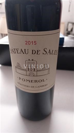 Burdeos Pomerol Château Sales 2015