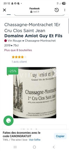 Burgundija Chassagne-Montrachet Premier Cru Domaine Amiot Guy et Fils 1er Cru Clos Saint Jean 2019
